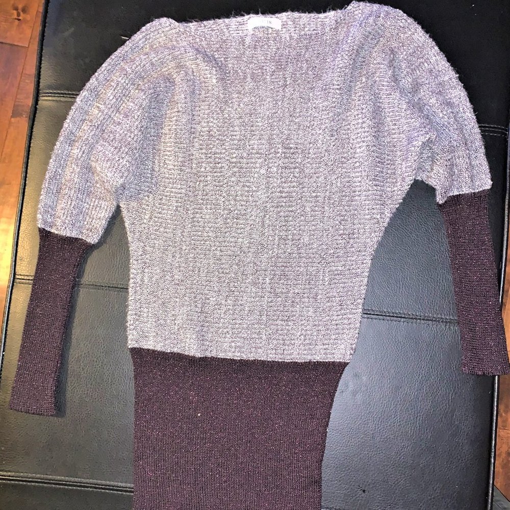Purple sparkle / Grey-white-purple mix sweater dress